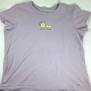 Life Is Good Tee Shirt Womens Size XXL Lemonade Squeeze The Day Purple Vintage T